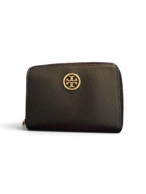 Tory Burch Black Card Case with Gold Emblem